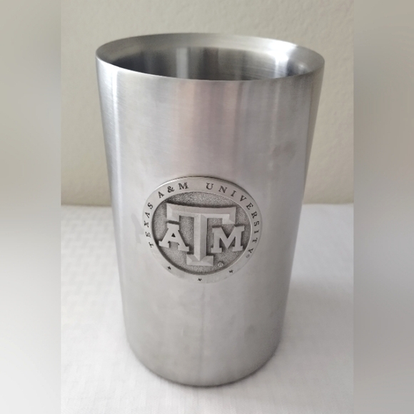 Texas A&M University Silver Cylinder ~ Vase ~ Utensil Holder Heritage Pewter - Picture 1 of 11